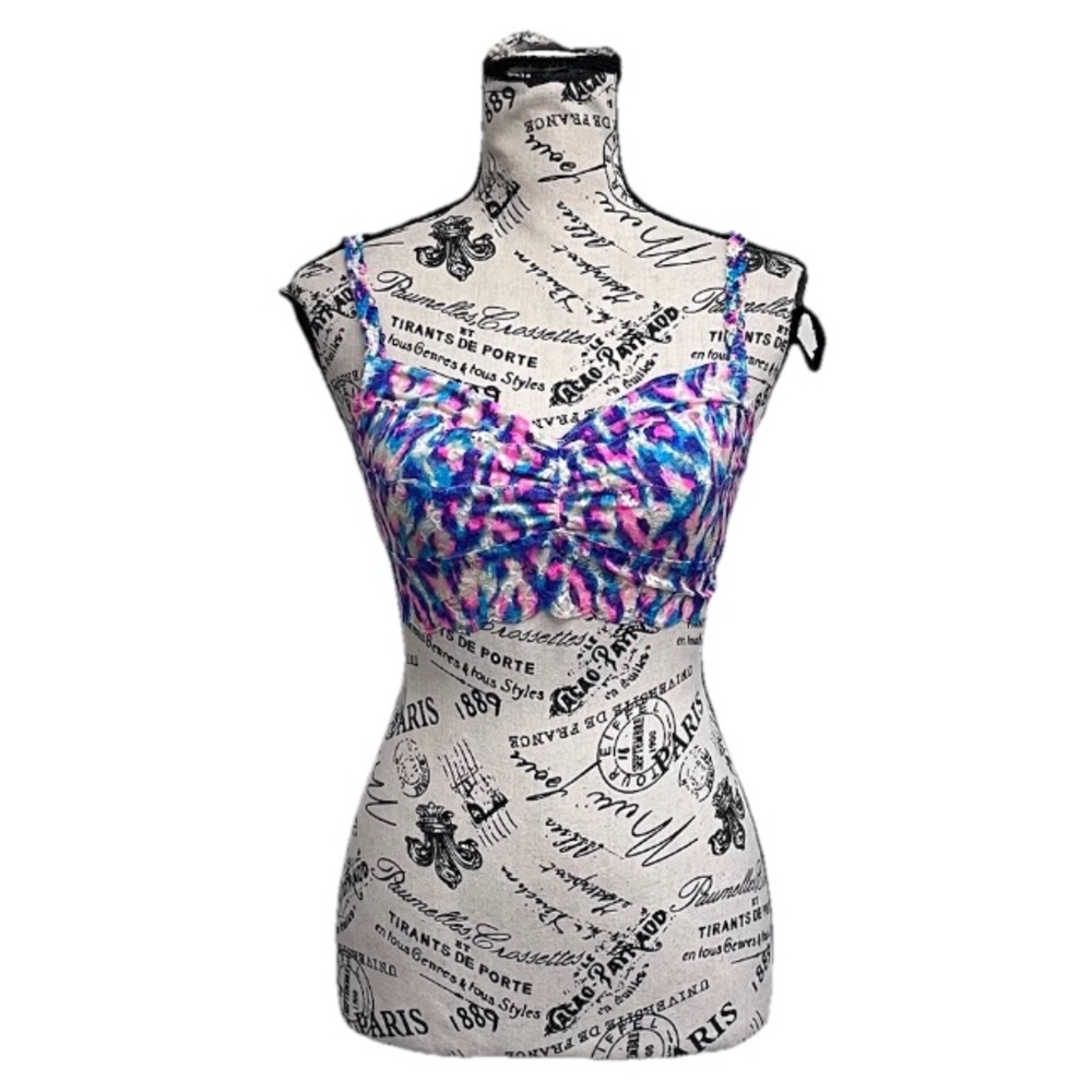 PINK Victoria’s Secret Lace Bralette Wireless Lined Floral Multicolor